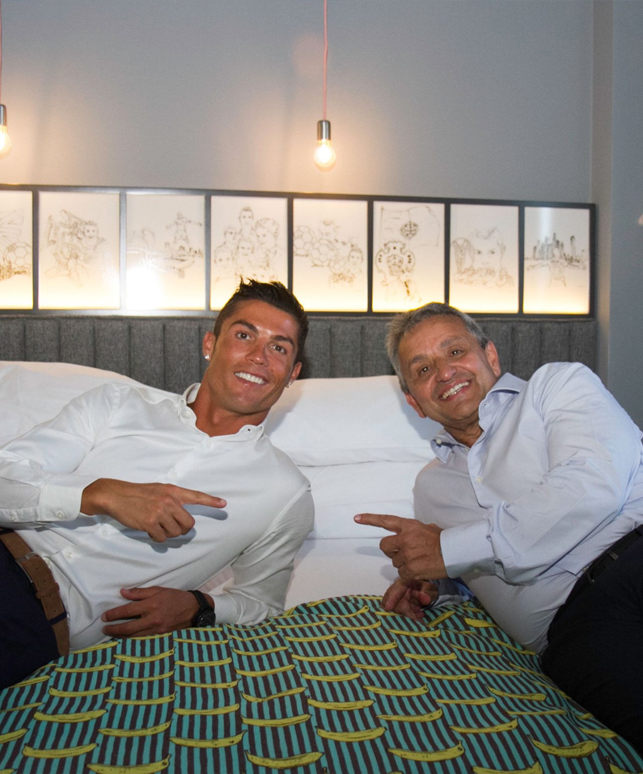 A marca Pestana CR7 é uma parceria entre o Cristiano Ronaldo e o Grupo Pestana, representado pelo Dionísio Pestana