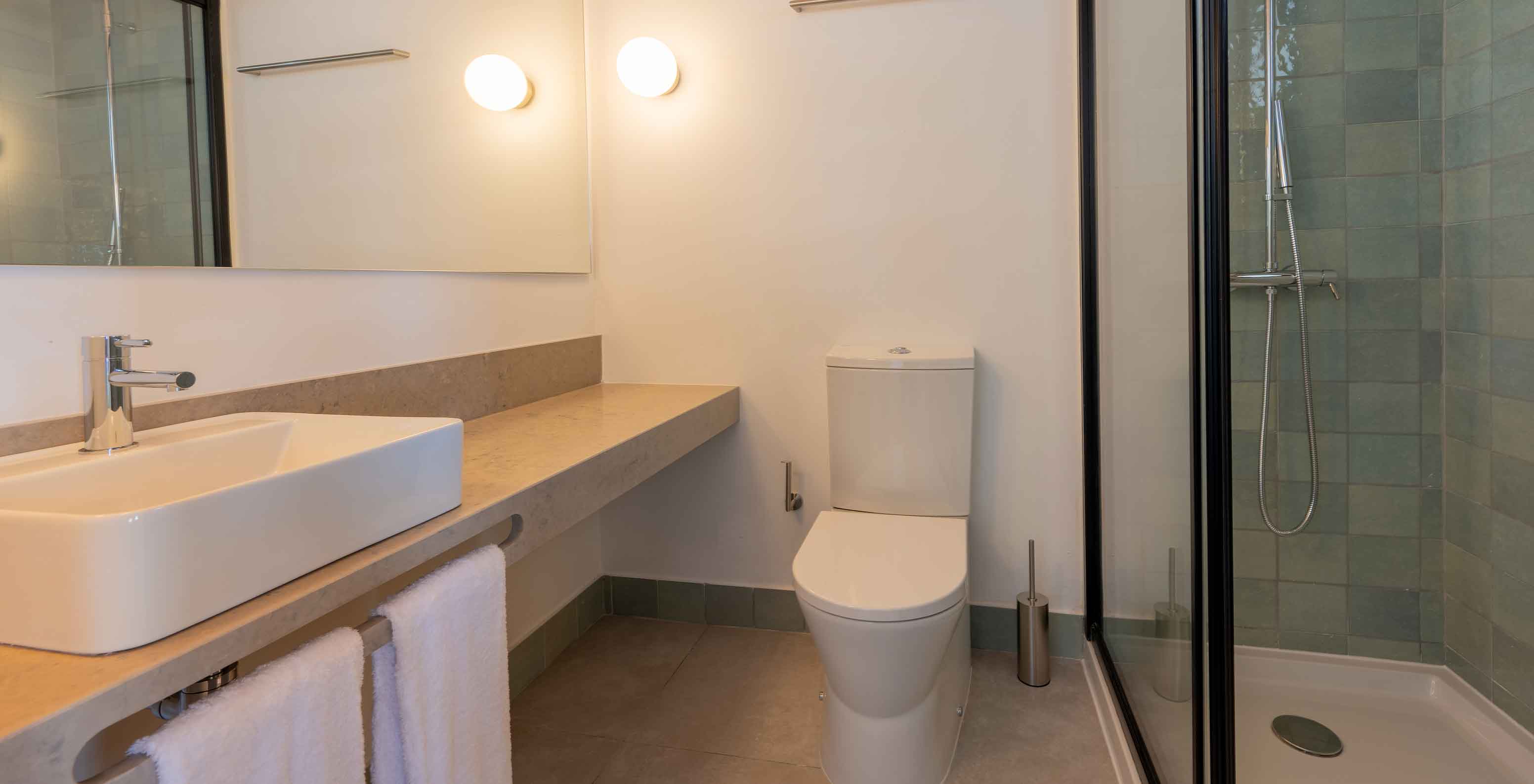 The Standard Villa T2 at Pestana Comporta Village Residences has a bathroom with a sink, a toilet, and a shower