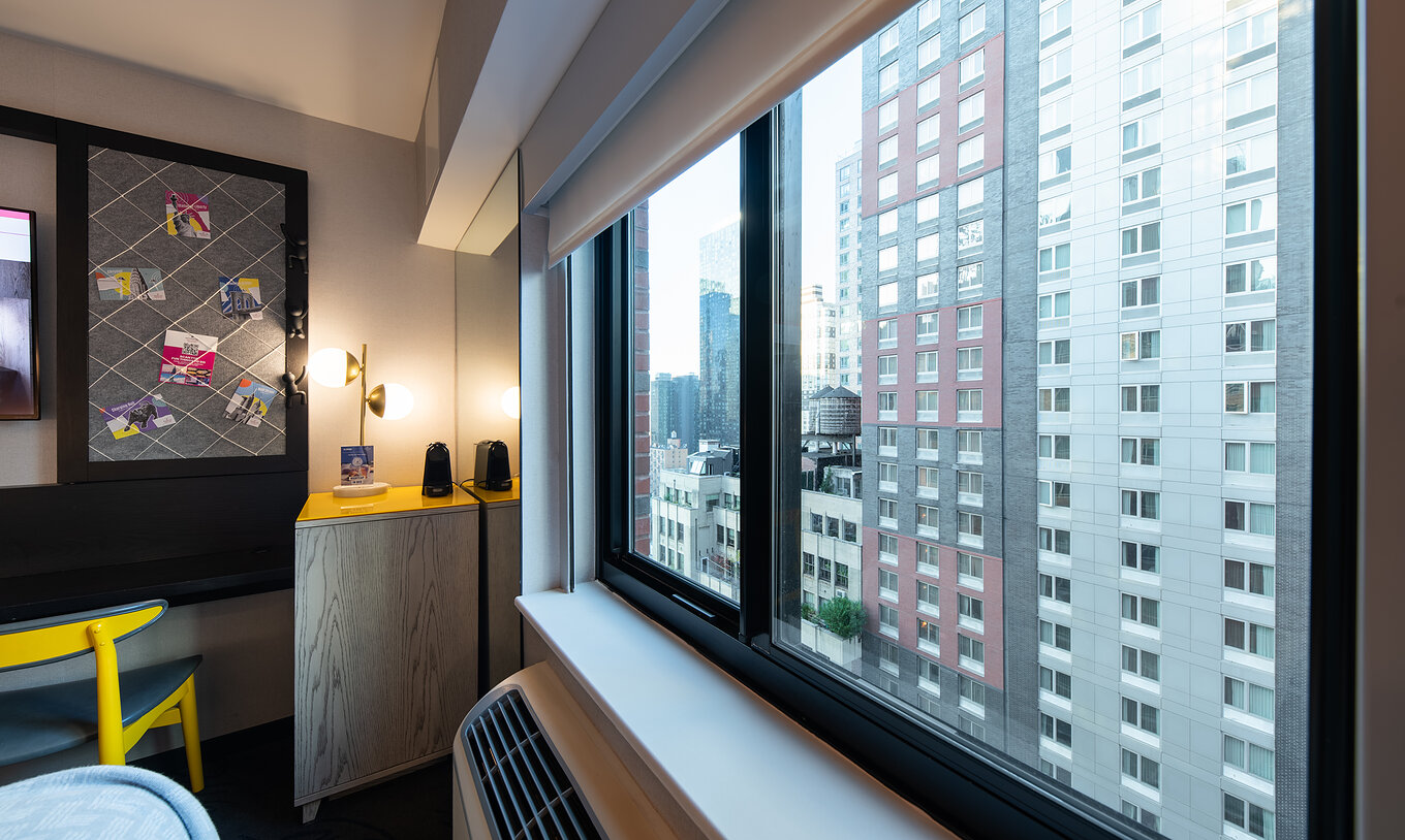 The Superior King High Floor at Pestana CR7 Times Square has a street view window and air conditioning