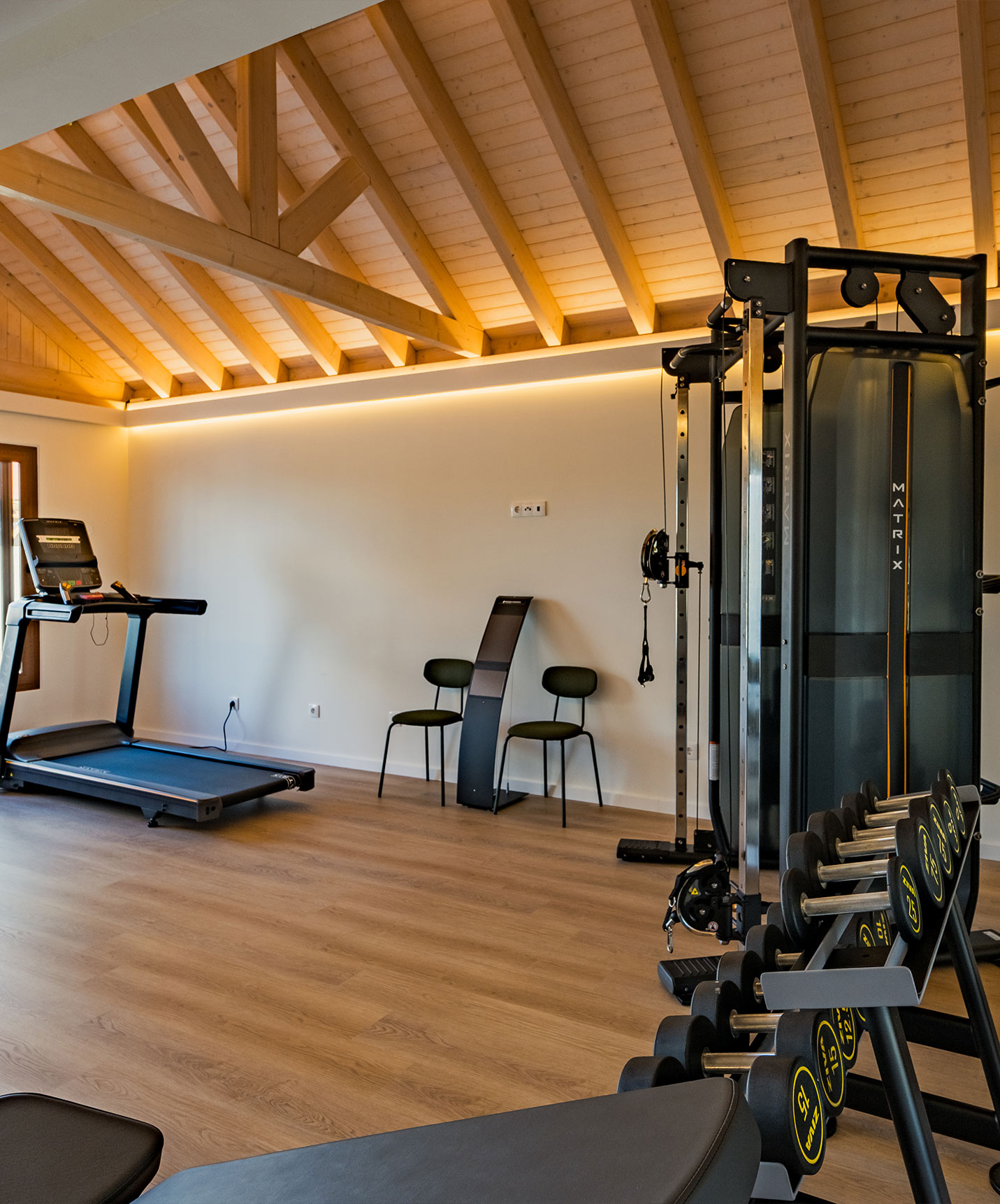 Moderne fitnessruimte van de villa's op 5 minuten van het strand van Comporta, in Pestana Comporta Village Residences
