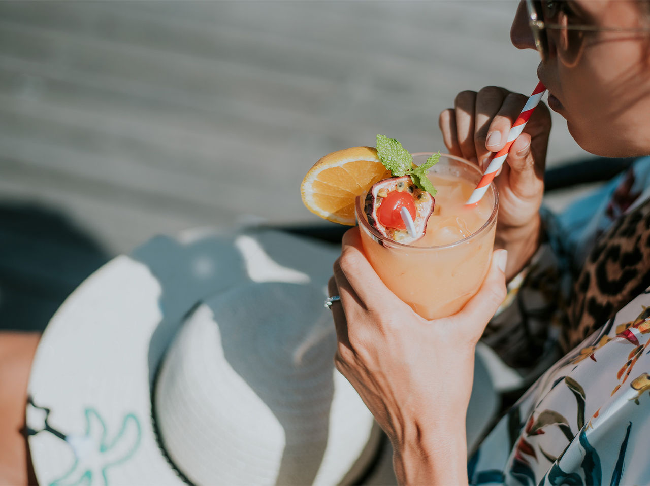 On restaurant in Funchal offers a tropical cocktail with passionfruit, mint, and orange